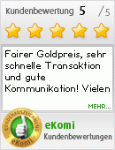 eKomi - The Feedback Company: besten Dank f�r die schnelle, korrekte, unb�rokratische und faire Abwicklung meines Goldverkaufs. Ich werde Sie auf jeden Fall weiterempfehlen! Ich w�nsche Ihnen weiterhin viel Erfolg und verbleibe