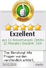 eKomi Gold-Siegel: 5,0 von 5 Sternen